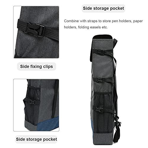 DZOZO A2 Art Craft Portfolio Case Artist Carrying Bag Drawing Board Bag Backpack Artwrok Storage Carrying Case Painting Sketch Pad Storage Bag Artist Portfolio Carrying Tote Bag Art Supplies Bag - Image 2