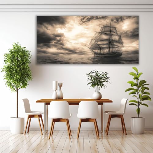 Tableau océan rétro haut de gamme 40x80cm pour intérieur chic