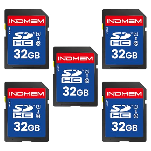 Cartes mémoire SDHC 32 Go INDMEM Lot de 5 U1 Classe 10 pour caméscopes