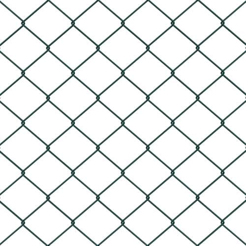 vidaXL Kettenzaun Gr&uuml;n 10 x 1 m Stahl, Garten und Terrasse, robuste UV-best&auml;ndige Materialien, Au&szlig;enzaun, sch&uuml;tzende Grenze f&uuml;r Gewerbe