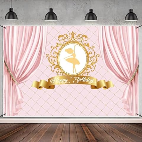 MIRRORANG 6x3.6ft Happy Birthday Banner Cover