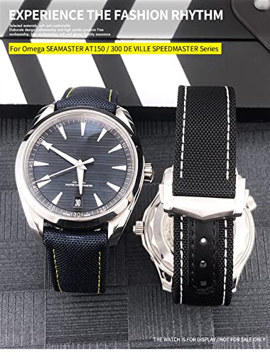 Bracelet montre nylon 21 mm étanche et curve end bleu