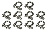 3/8' Anchor Shackle D Clevis Bow Ring 316 Stainless Steel for Sailboat Rigging 10PCS
