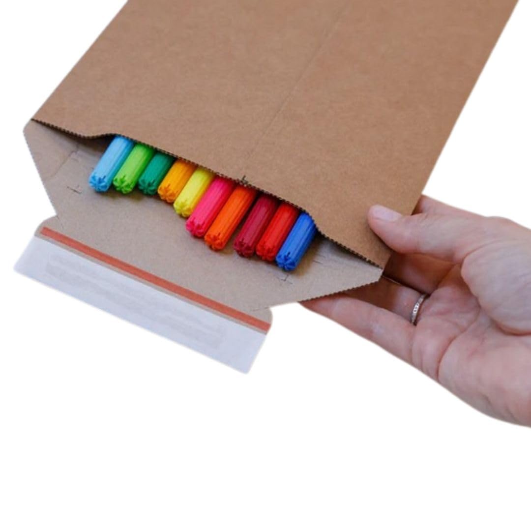 Versandtaschen DIN A3 bis A5 aus Wellpappe, Versandtasche aus Karton, Warensendung Umschläge kaufen, Büwa Kartons für den Versand von Bücher Kleidung Wellpapptaschen (400, 250x353x50mm (DIN A4))