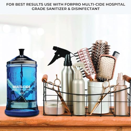 ForPro Professional Collection Multi-Cide Midsize Disinfecting Jar, Disinfectant Glass Jar for Manicure & Spa Implements, 21 Ounces4