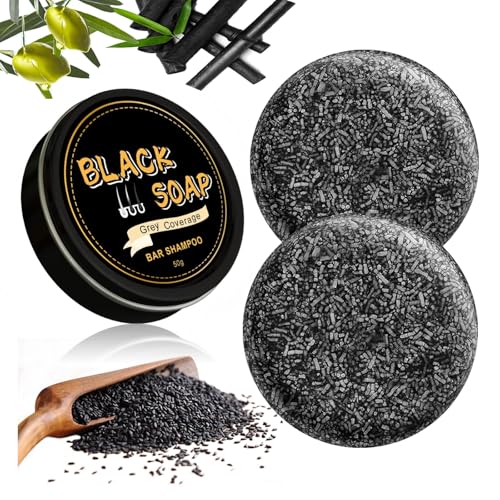 Spartans Gray Hair Reverse Bar Soap, Natural Black Soap for Hair ...