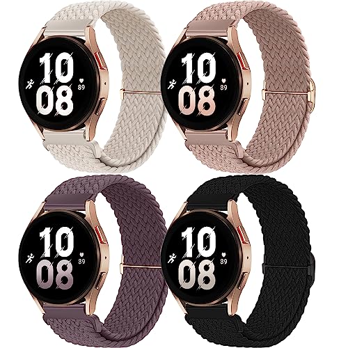 chinbersky 20mm Nylon Tressé Bracelet Compatible avec Samsung Bracelet Galaxy Watch 7 6 5 4 40mm 44mm/Galaxy Watch5 Pro/Watch 4&6 Classic/Active 2 40mm...