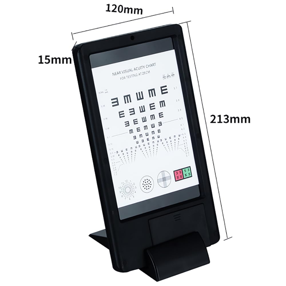 Tabla de optometría LED para pruebas de visión cercana, brillo ajustable, para presbicia y exámenes oculares