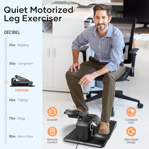 Image of HOMGIM Under Desk Elliptical Machine - Quiet Motorized Leg Exerciser with Smart Remote, 12-Speed Manual Programs Auto /3 Auto Programs LCD Display & Bidirectional Motion for Home /Office