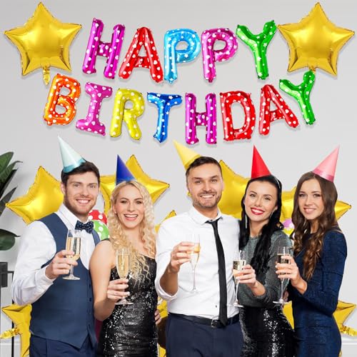Image of Rozi Decoration Multicolour Birthday Decoration Items Set of 44 Pcs Polka Dot Balloons for Birthday Parties | Adults Birthday Decoration | Kids Birthday Decoration Items