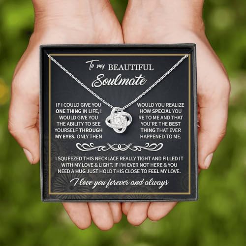 To My Soulmate Necklace For Women, Beautiful Soulmate Jewelry With Message Card and Box2