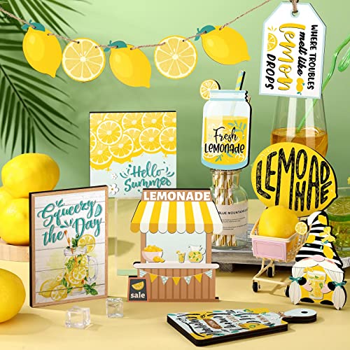 Plateaux décoratifs pour la maison style rustique avec citrons en bois - 4
