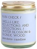 Rain Check&apos; Coconut Soy Wax Candle &vert; Premium Hand Poured & Long Burning &vert; Water Blossom & Blonde Wood Scent &vert; Phthalate-Free &vert; for Home&comma; Office&comma; Gift - 7&period;8 Oz