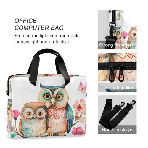 Funda maletín para laptop ALAZA búho flores 13-15.6 pulg miniatura 5