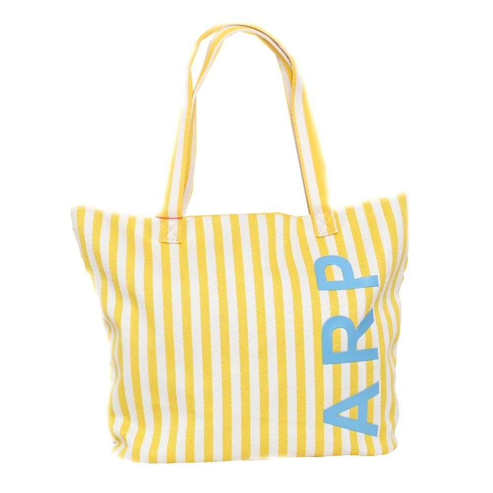 Agatha Ruiz de la Prada Bolso Tote Playa con cremallera y franjas de color amarillo