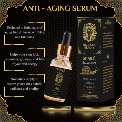 Snail Mucin 96% Serum for Sensitive Skin, Snail Power To tighten the face and neck, Dark Spots, Anti-Aging, Acne, Moisturizer, for Women and Men, Vitamin C, 30 fl oz. - Image 5