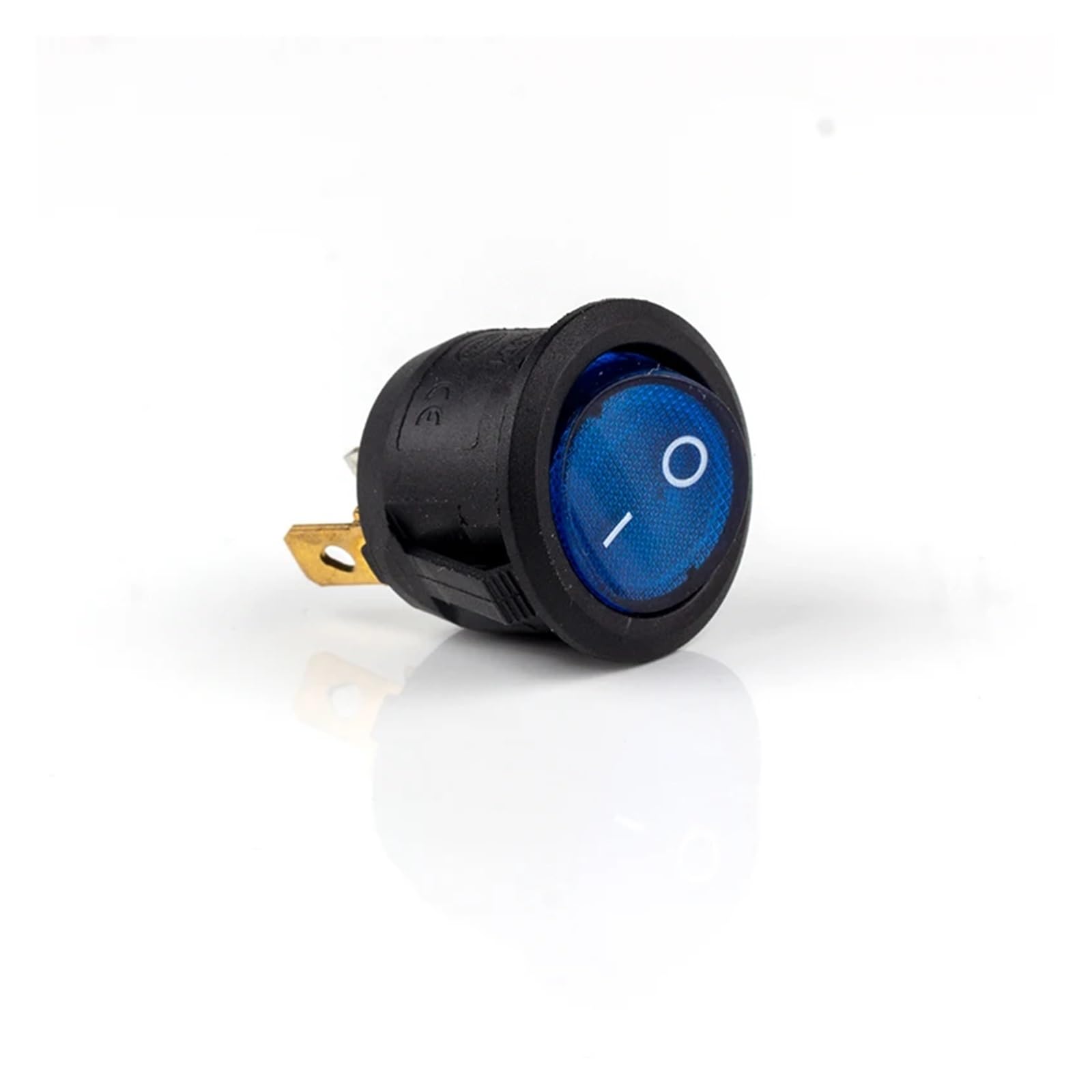 5 Piezas KCD1 20MM Interruptor Basculante Circular 3 Pines ON-Off 2 Posiciones 6A/250VAC 10A/125VAC SPST LED con Luz(Blue,5 PCS-12V)
