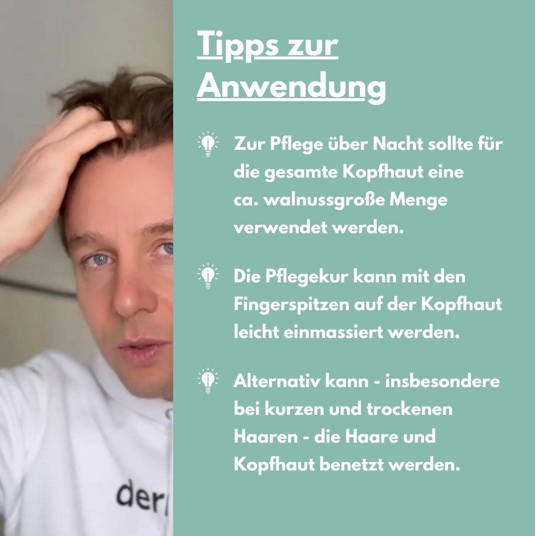 benevi NACHTKUR bei Juckreiz und Schuppen auf der trockenen Kopfhaut. Anwendung über Nacht und dann auswaschen mit geeignetem Shampoo erst am nächsten Morgen.