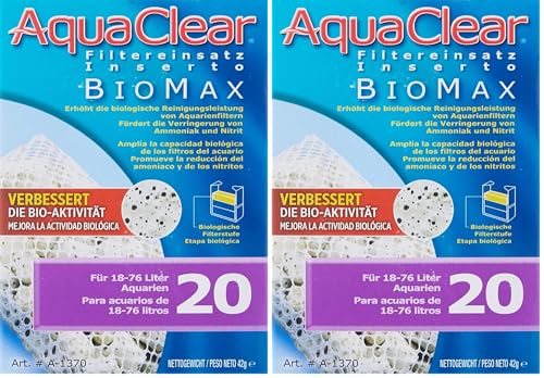 Image of Aqua Clear AquaClear 20 BioMax, Aquarium Filter Replacement Media, A1370A1 (Pack of 2)