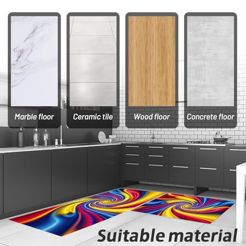 Alfombra de cocina anti fatiga impermeable de remolino abstracto para proteger zonas de paso 6
