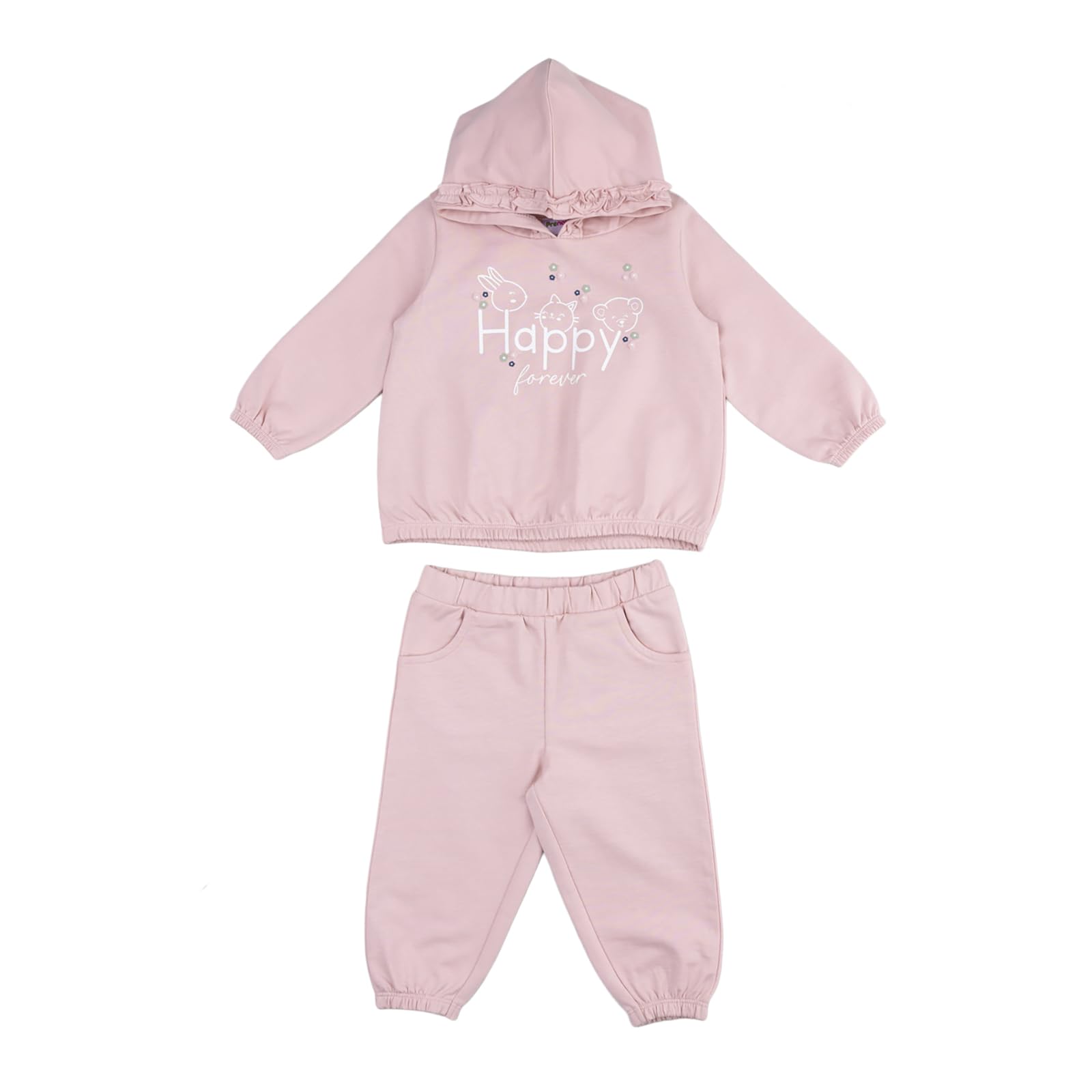 Vuncio Ensemble Hiver Bebe Fille Sweat a Capuche Et Pantalon Vetement Fille Chic Et élégant Confortable Mignon Fashion Casual Loisirs Jogging Vacances 3-36 mois (3-6 mois, Blanc
