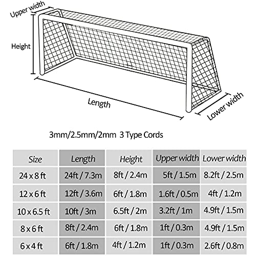 Image of Aoneky Soccer Goal Net - 24 x 8 Ft - Full Size Football Goal Post Netting - NOT Include Posts (8 x 6 Ft - 2 mm Cord)