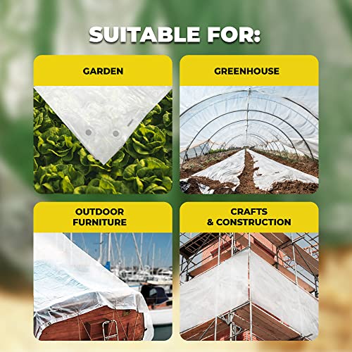Rainexo Rx-150-10X15-T Waterproof 10 X 15 – Multipurpose Heavy Duty Tarp – Multi-Layered Cross-Laminated Film Tarpaulin – Ideal For Farming, Camping, Furniture Cover, 10X15, Transparent #TOP1