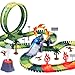 Beffkkip Dinosaur Race Track Set, 144PCS Flexible Track with Action Loop, 1 High-Speed Dino Race Car & 1 Mist Volcano, Dinosaur Track Toy for Kids 3 4 5 6 7 Years Boys & Girls Birthday Gift