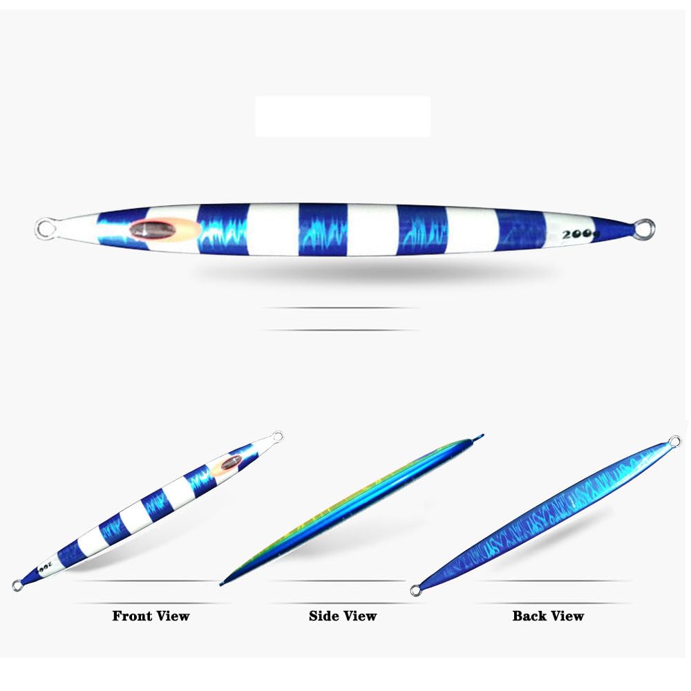 Señuelos de atún de lanzamiento de metal lento con velocidad de brillo vertical Jigging señuelos de atún cebos artificiales de agua salada rápidos Jigging tapones de pesca 200g-400g