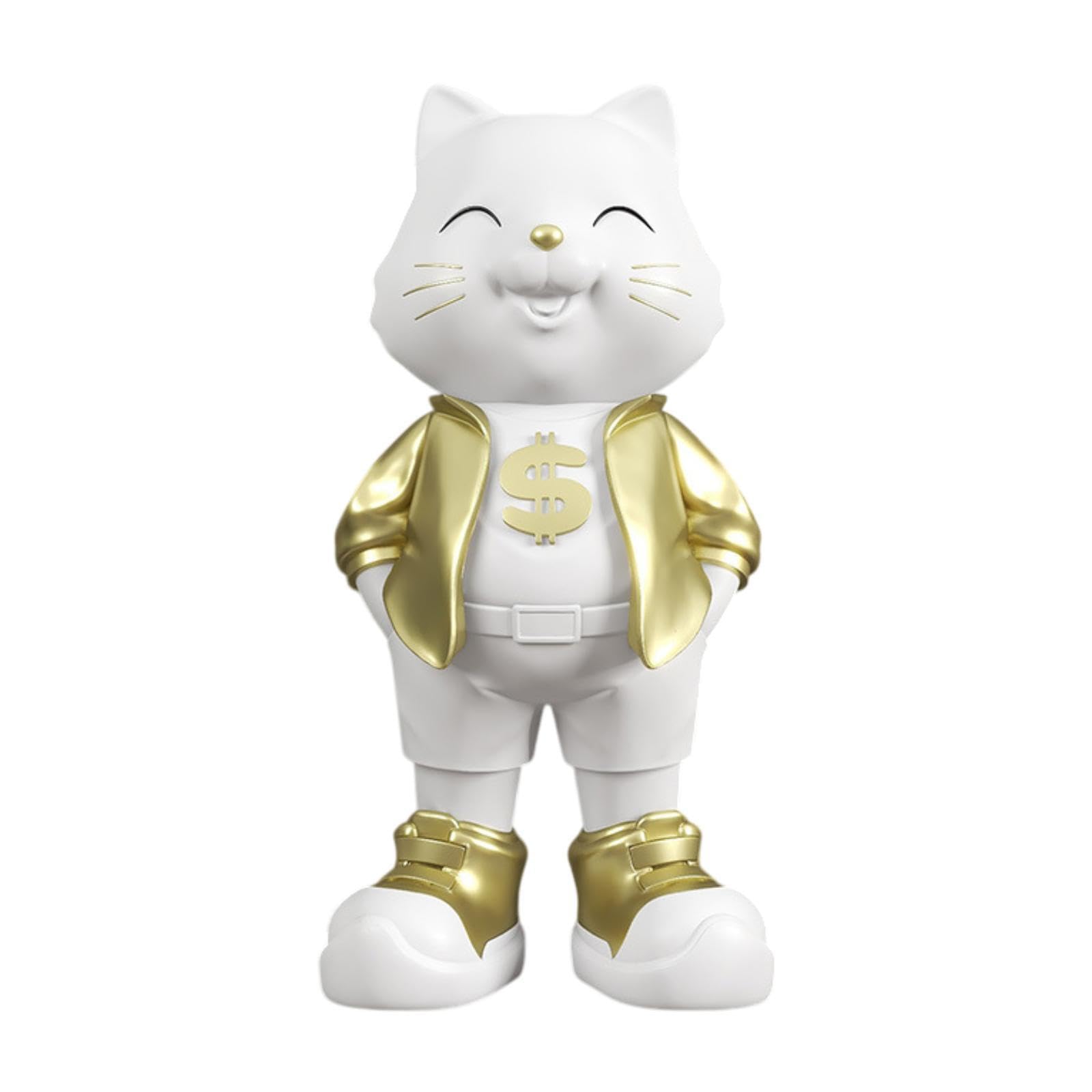 AMSLSIU Simpatica statua di gatto per la decorazione della tavola che aggiunge fascino all'ornamento da tavolo della scrivania, adotta semplicità e può essere utilizzata come scrivania