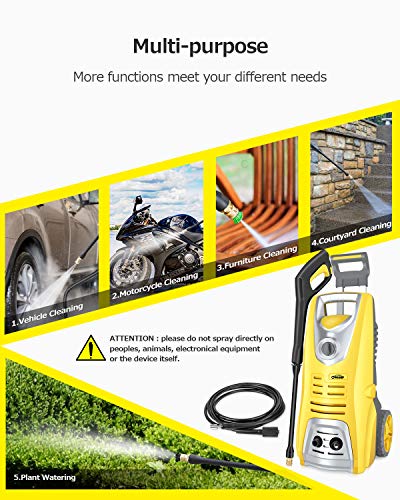 Pressure Washer Electric Power Washer, 3046 PSI 1.85 GPM Oasser Car Washer Machine with Spray Gun 5 Nozzles for Cars, Houses, Driveways, Patios - Thumbnail 5