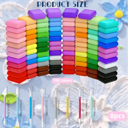 Arcilla seca al aire suave para esculpir sin grietas ni manchas con 100 colores 3