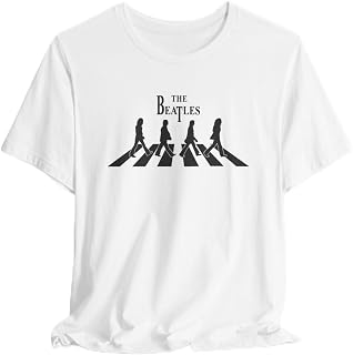 Abbey Road Cotton Band T-Shirt, Fab Four Abbey Road White Cotton Shirt, Fab 4 Crew Neck, Contact ME for Your Size Requirements S-XL, Fab 4 Graphic Band Print