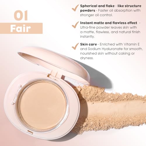 Image of UCANBE 2-in-1 Pressed Face Powder & Foundation Makeup, Matte Oil Control Flawless Setting Powder, Korean Makeup,Waterproof Long Lasting Finishing Powder (Fair)