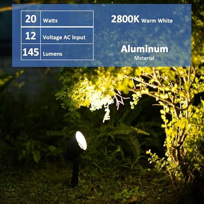 Malibu Landscape Spotlights Spot Lights 20W 2800K Warm White Black