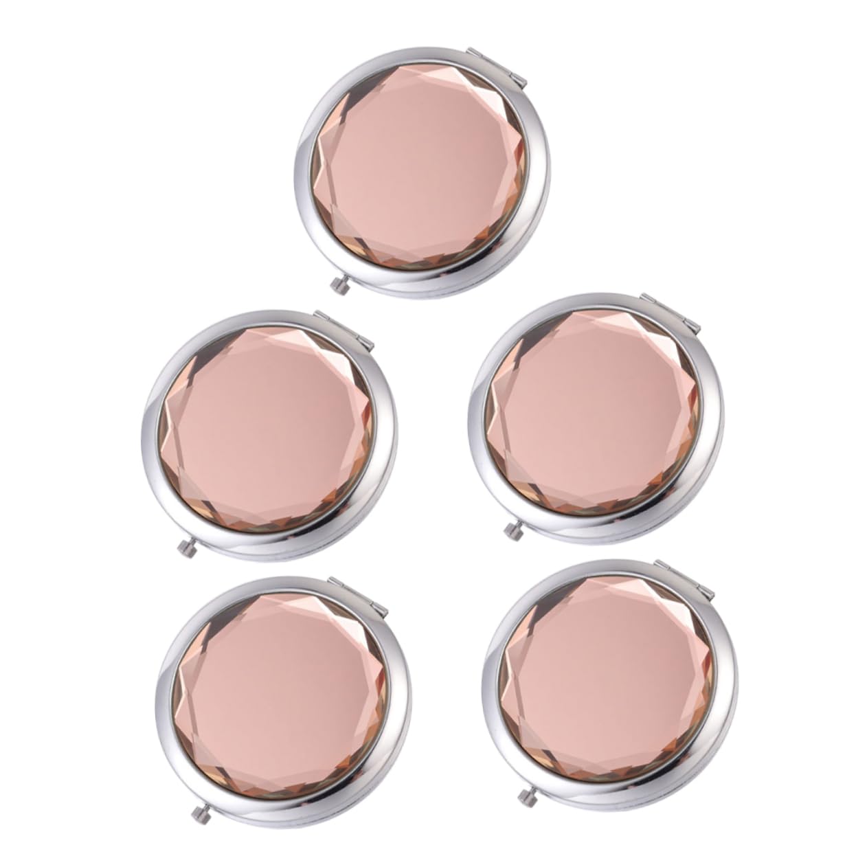 Miroirs de maquillage pliables portables en métal, miroirs compacts double face pour femmes