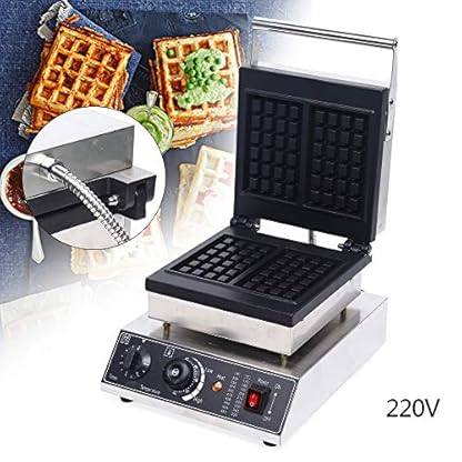 Edelstahl Waffeleisen, 1500W Waffellolliemaker Kommerzielles Waffelgerät Waffelmaker,Antihaftbeschichtete Platten, 2 Waffeln Gleichzeitig,50-300 ℃ für Kindergeburtstage, Familienfeiern, Weihnachten – Bild 6