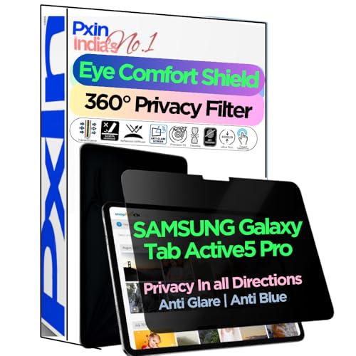Image of PxIn Tablet Privacy Screen Guard compatible with SAMSUNG Galaxy Tab Active5 Pro | No.1 | Anti Glare | Anti Blue Light | Anti UV | 4 Way Privacy Filter | 360 Privacy | Eye Protect