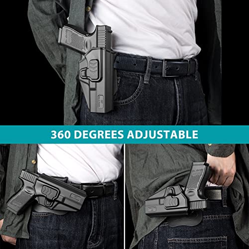 Taurus G2C Holster, OWB Holster Fits Taurus G2C/G3C, Taurus Millennium G2 PT111/PT140, Outside Waistband Carry Holster, Level II Retention Locking System, 360 Degrees Adjustable, Right/Left Hand-Clear