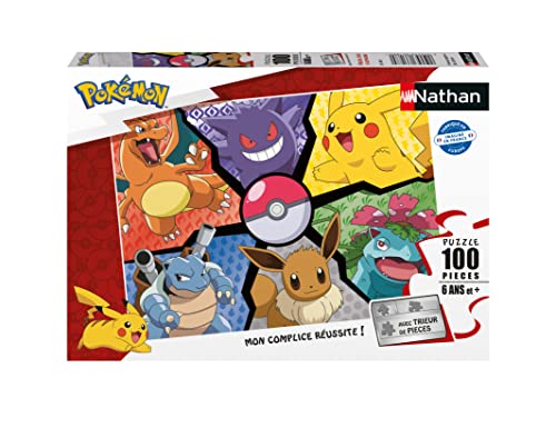 Nathan- Puzzle 100 pièces-Pikachu Pokémon niños (Ravensburger 4005556861880)