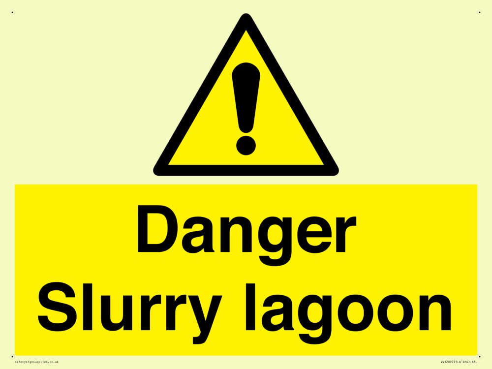 Danger Slurry lagoon Sign - 400x300mm - A3L
