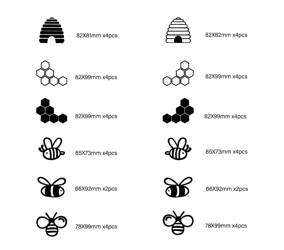 Vinilos decorativos hexagonales abeja geométrica negro miniatura 4