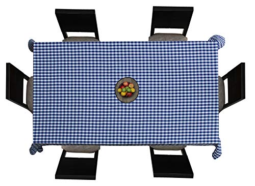 Image of AIRWILL Branded, 100% Cotton Yarn-Dyed Multicolor Checks with 6 /8 Seater Tablecloth, Sized 140cm Width and 180cm Length, Pack of 1 piece