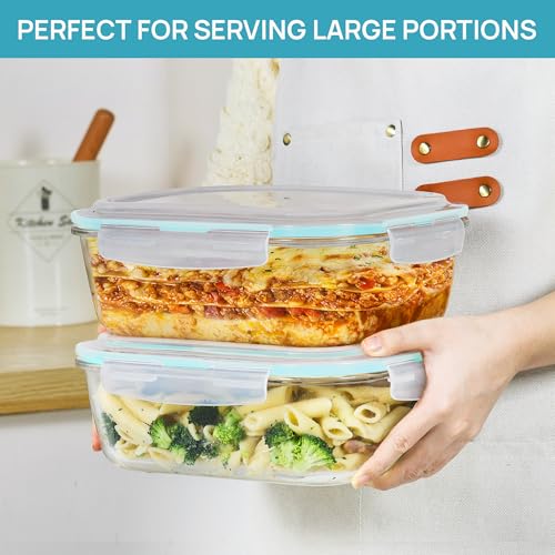 Image of Vtopmart 2Pack 2260ml /76.4oz Extra Large Glass Storage Containers, Green