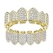 Produktbild ORKST Hip-Hop 18K Gold Kupfer Zirkon Zähne Grill, Männer und Frauen Dekorative Accessoires 5.2cm * 4cm,Gold