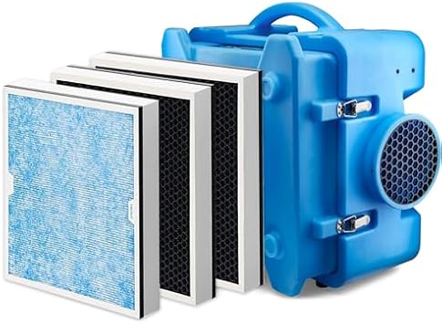 CADPXS Shield-550 Air Scrubber Blue and 3 PACK HEPA/Activated Carbon Filters Bundle