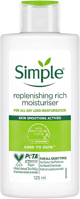 Hidratante facial Simple Replenishing Rich Moisturiser, 125 mL