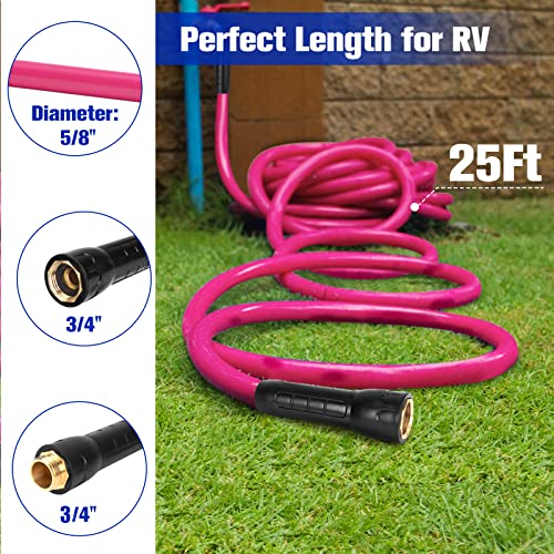 Paulinn Rv Camper Garden Water Hose 5/8 In 25 Ft | Drinking Fresh Water Hose For Garden Rv Camper Boats Water Hose | Food Grade, Phthalate, Bpa Free | No Kink And Flexible Garden Water Hose #TOP6