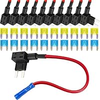 HAAMNING7 12V Autosicherungen Stromdieb Mini, Flachsicherungsadapter KFZ Stecksicherung Verteiler Add-A-Schaltung Flachsicherungen Sicherungshalter mit 20A & 10A Sicherung, 10 Stück