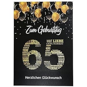 Elegante Glückwunschkarte 65. Geburtstag Karte 65 Jahre Geburtstagskarte mit Nummer 65 und Glückwünschen Schwarz Gold